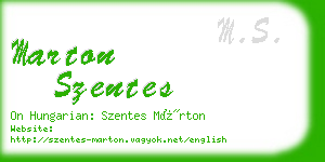 marton szentes business card